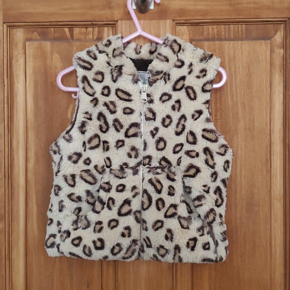 Girls size 3 Leopard Fur Vest